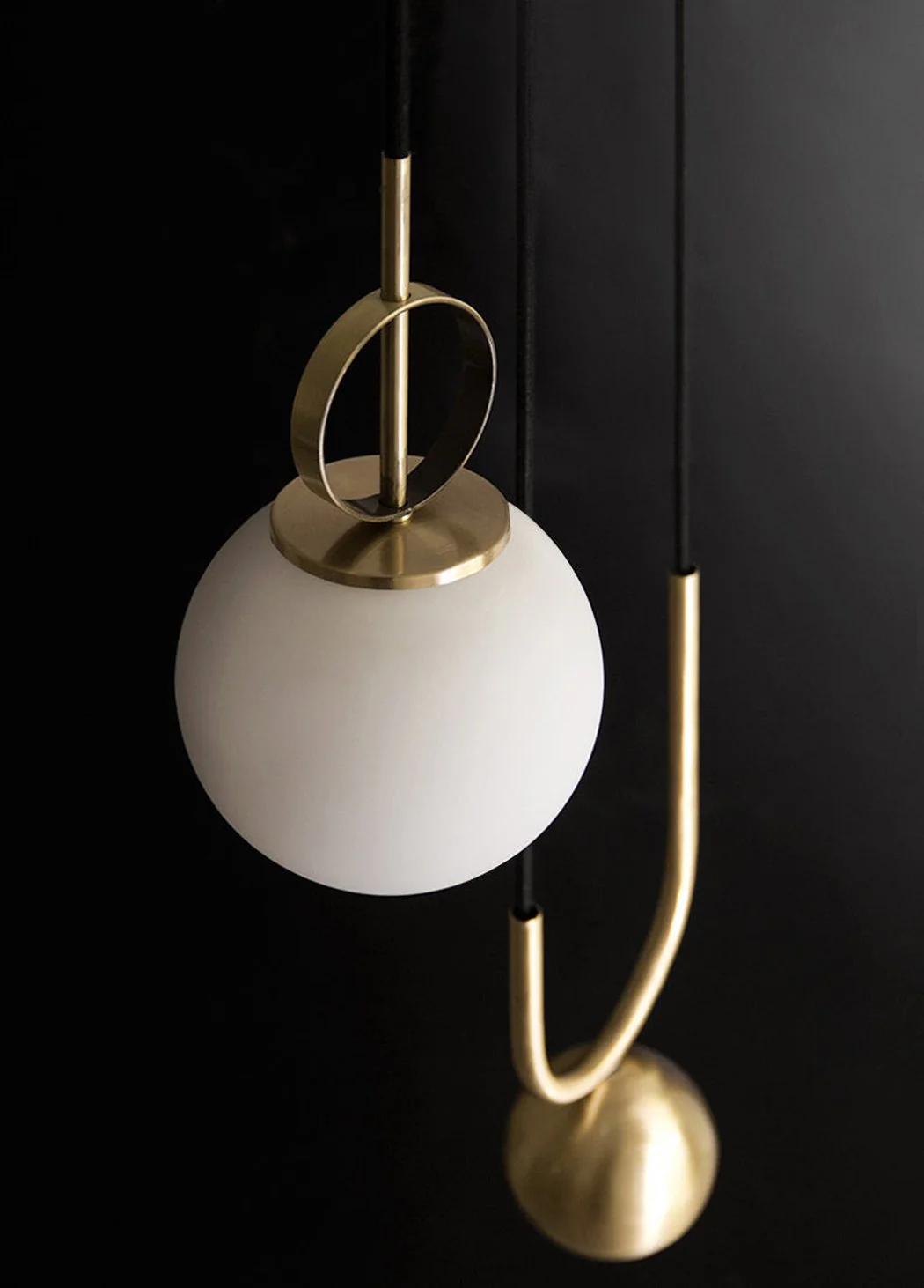 Cradle Brass Mid Century Pulley Pendant Light - Image 11