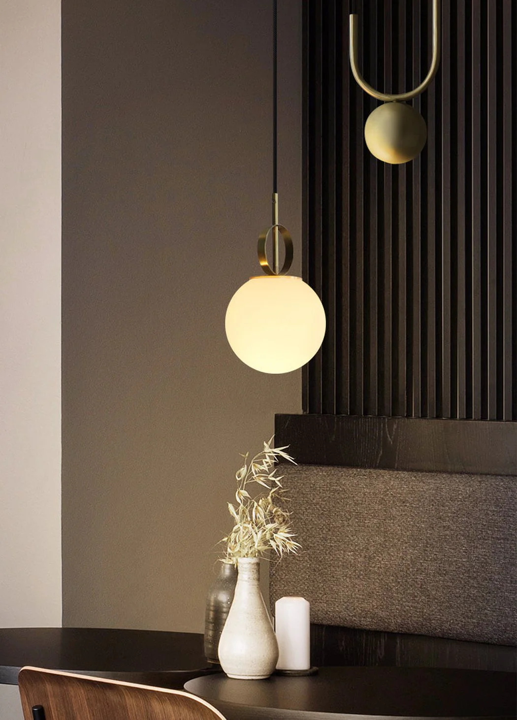 Cradle Brass Mid Century Pulley Pendant Light - Image 2