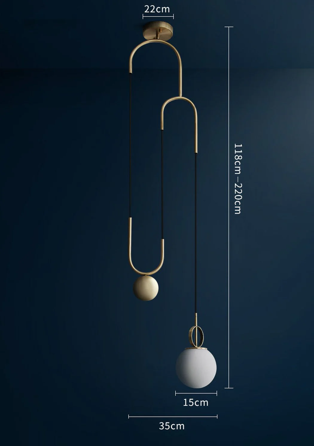 Cradle Brass Mid Century Pulley Pendant Light - Image 4