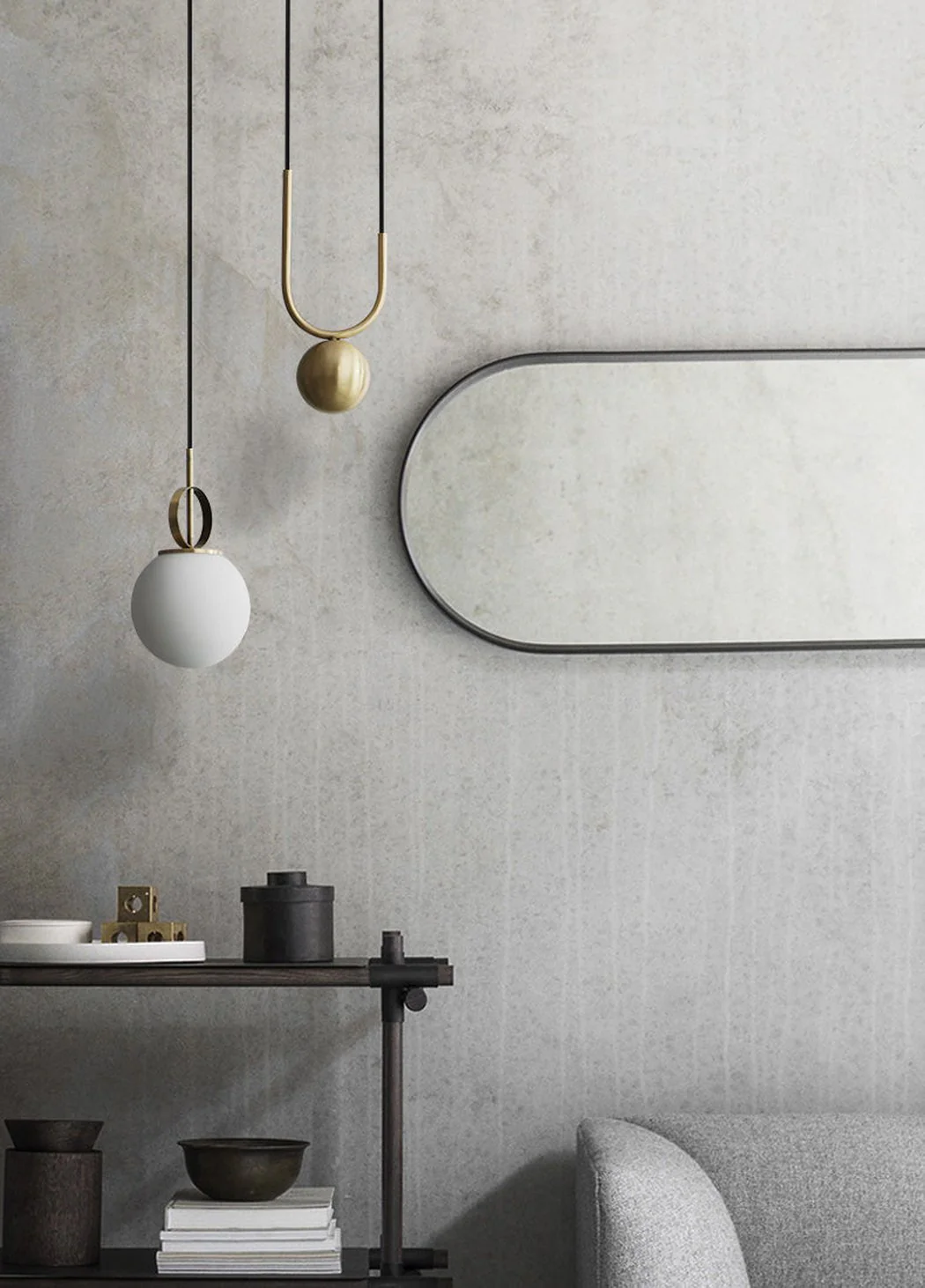Cradle Brass Mid Century Pulley Pendant Light - Image 6