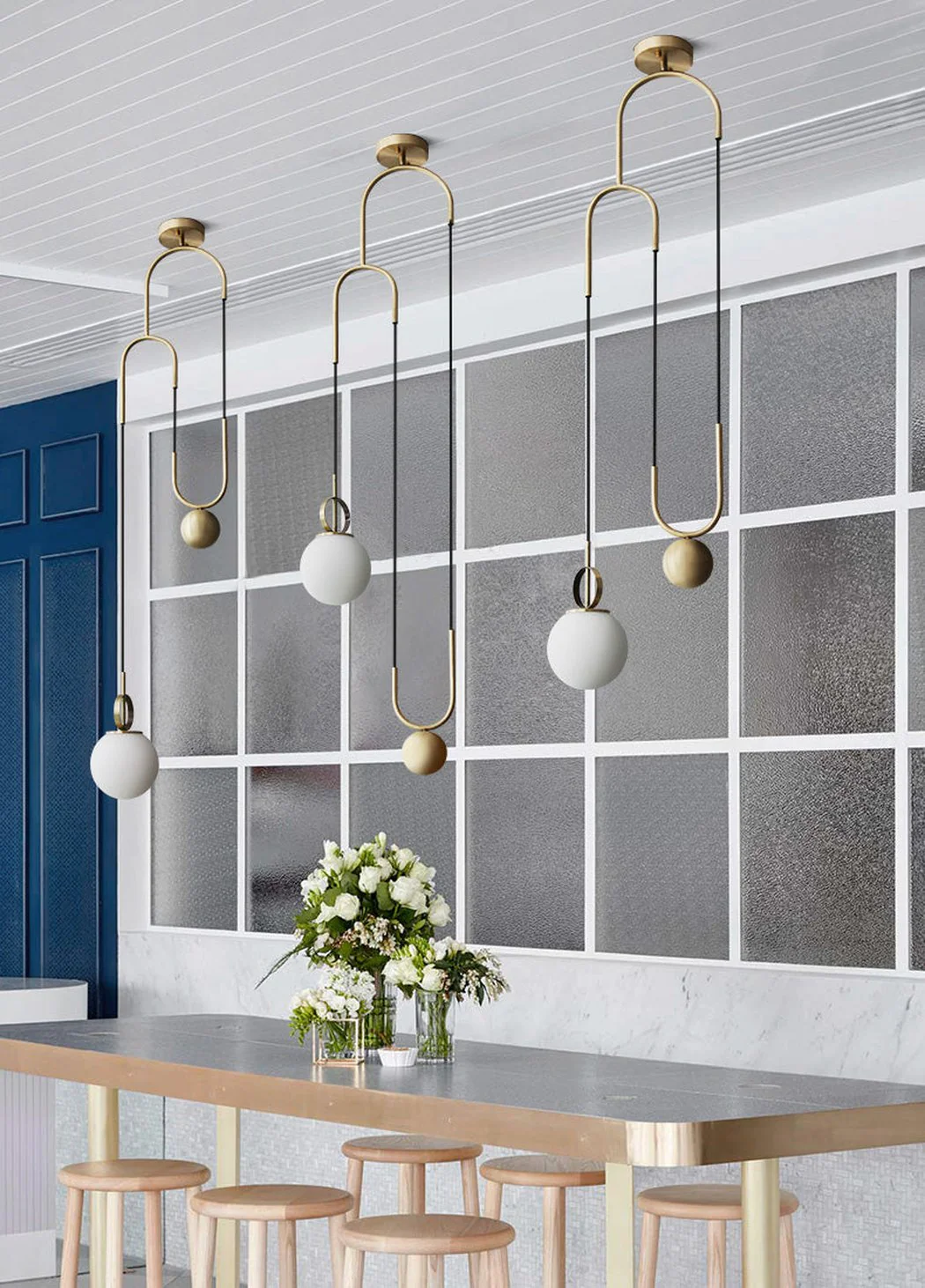 Cradle Brass Mid Century Pulley Pendant Light - Image 7