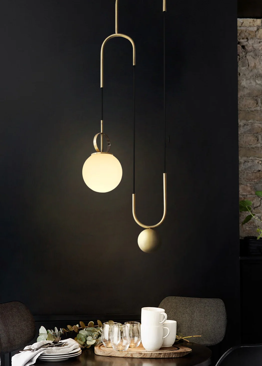 Cradle Brass Mid Century Pulley Pendant Light - Image 9