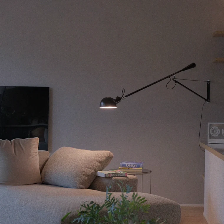 Crescendo Swinging Arm Overhead Wall Light - in Black - Image 11
