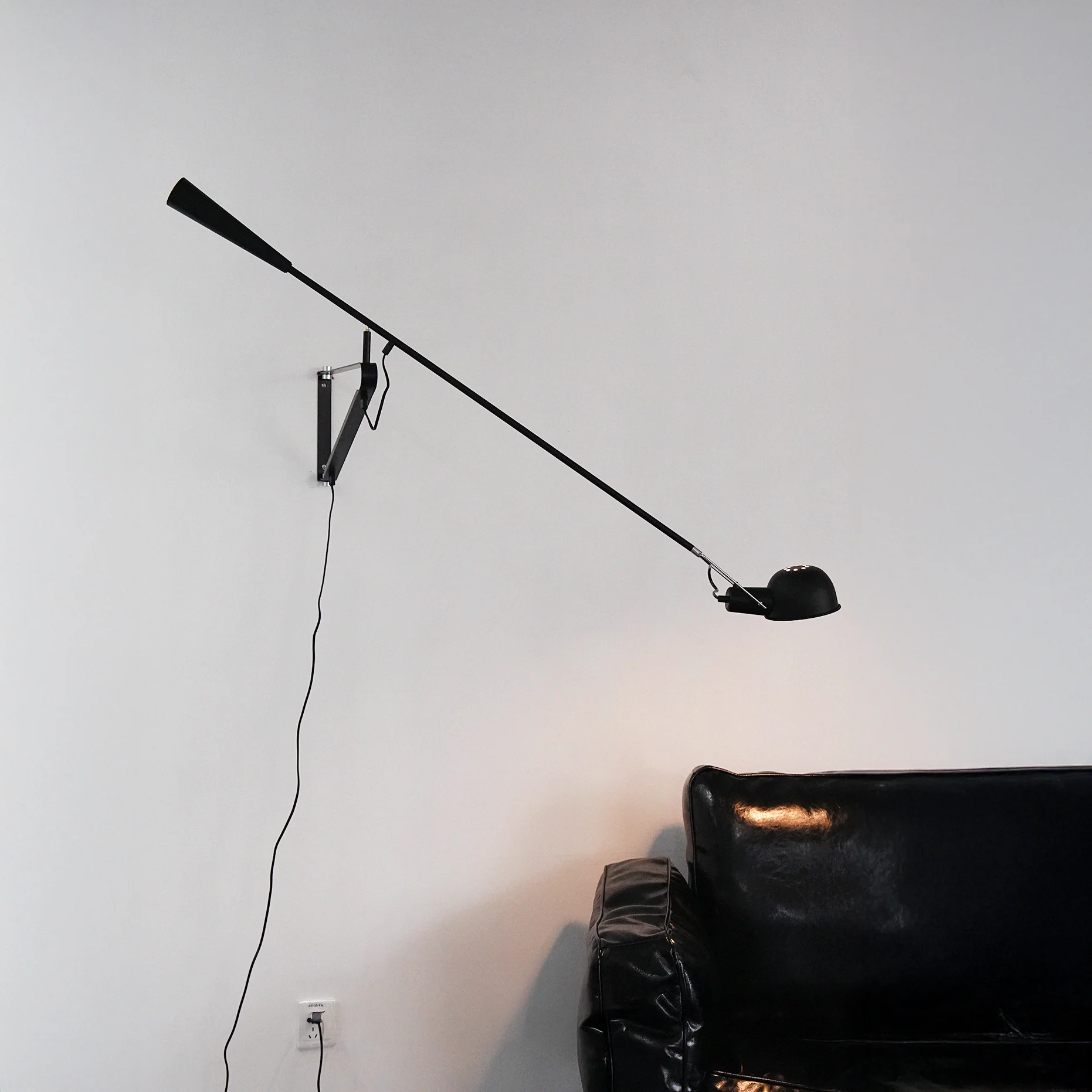 Crescendo Swinging Arm Overhead Wall Light - in Black - Image 2