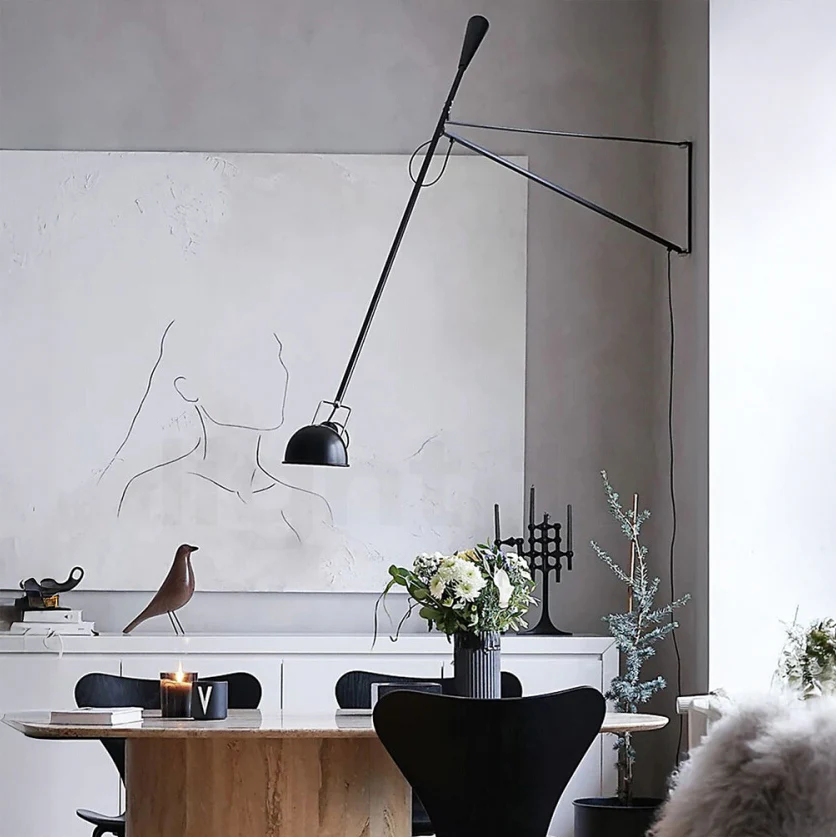 Crescendo Swinging Arm Overhead Wall Light - in Black - Image 3