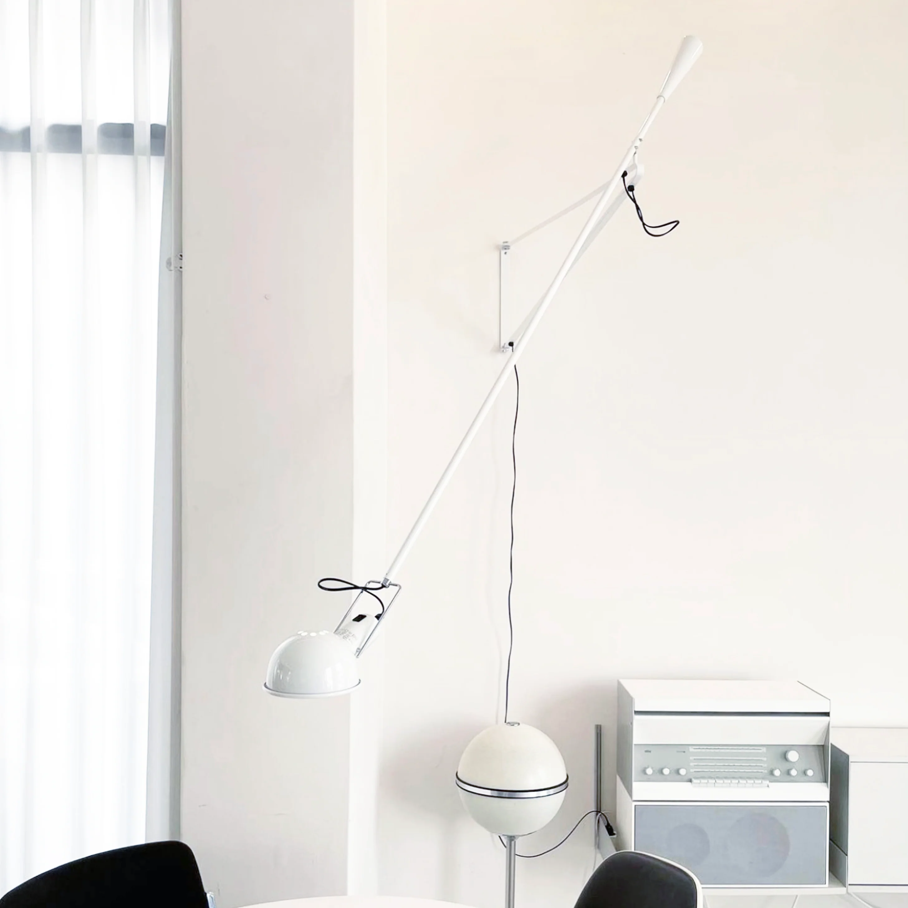 Crescendo Swinging Arm Overhead Wall Light - in White - Image 2