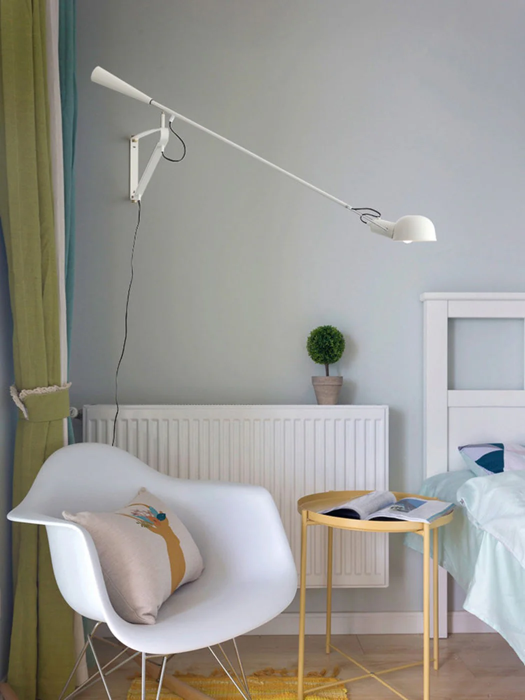 Crescendo Swinging Arm Overhead Wall Light - in White - Image 4