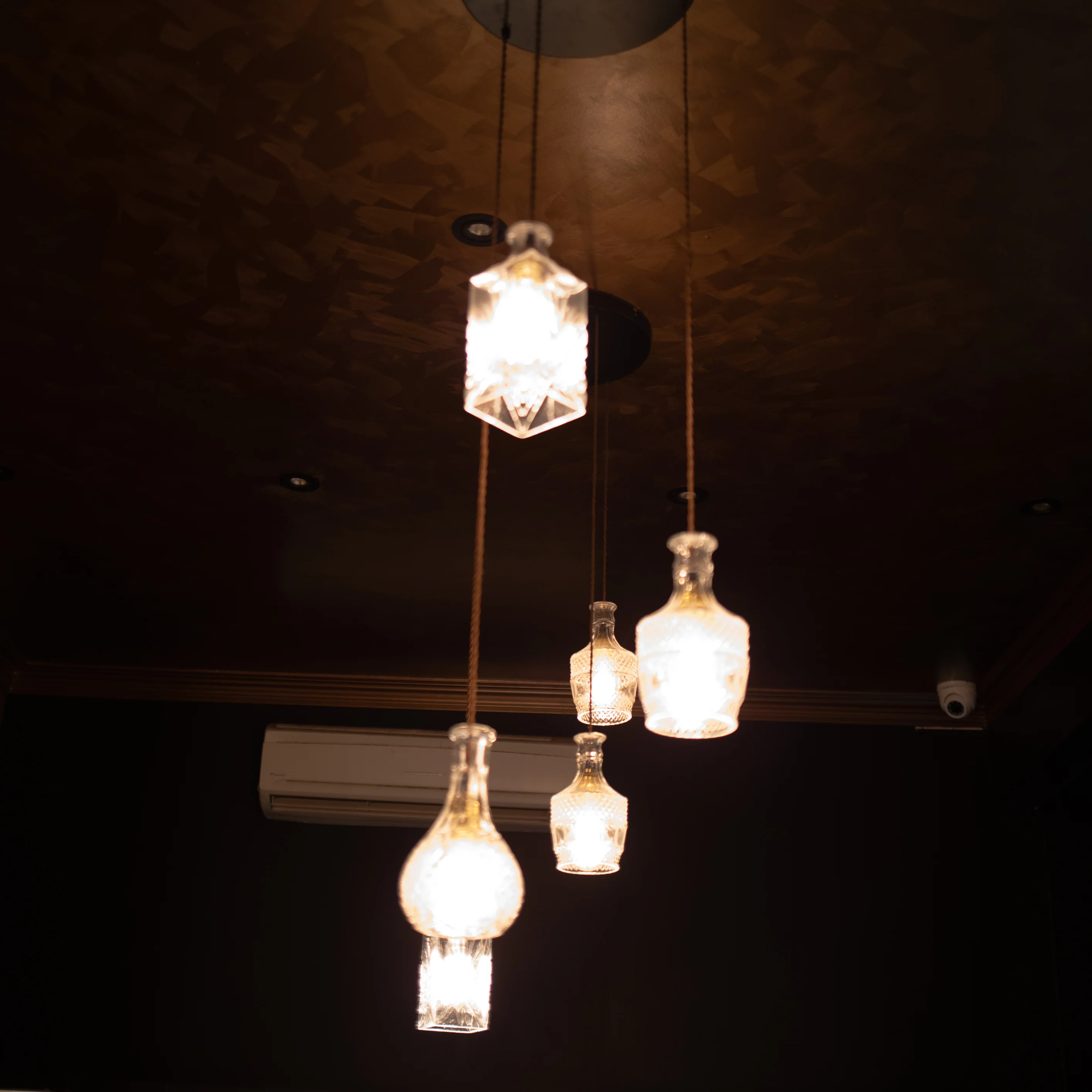 Cut Glass Bottle Shade Brass Fitting Art Deco Pendant Light - Image 3