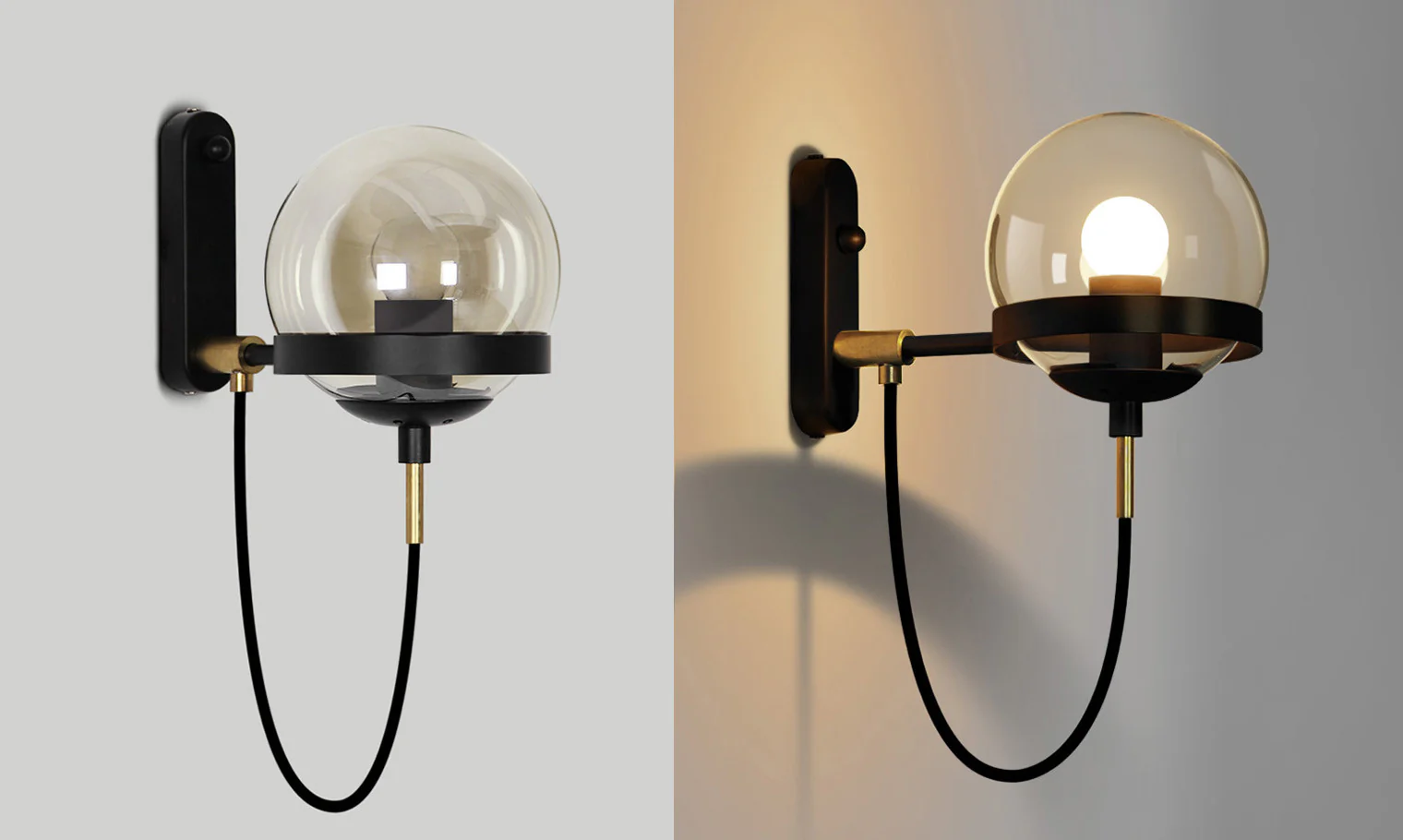 Dexter Glass Orb Brass Wall Light - Image 14