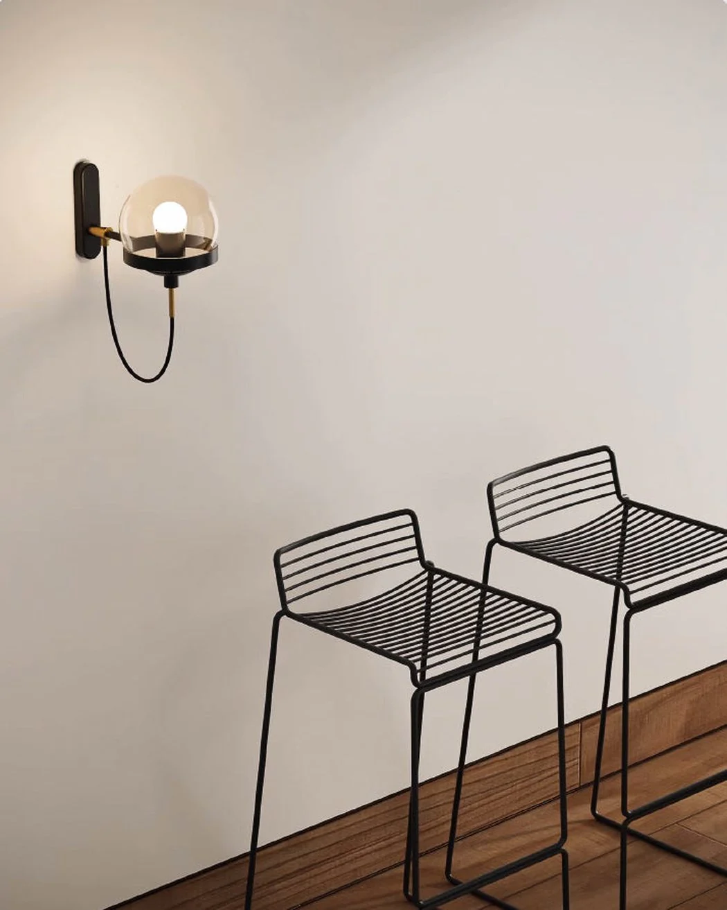 Dexter Glass Orb Brass Wall Light - Image 16