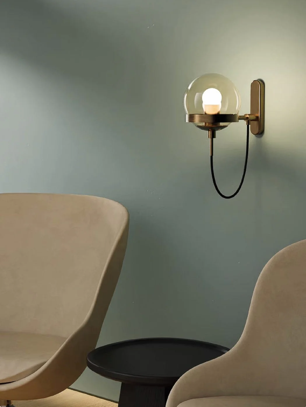 Dexter Glass Orb Brass Wall Light - Image 21