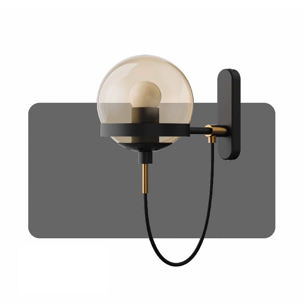 Dexter Glass Orb Brass Wall Light - Image 4