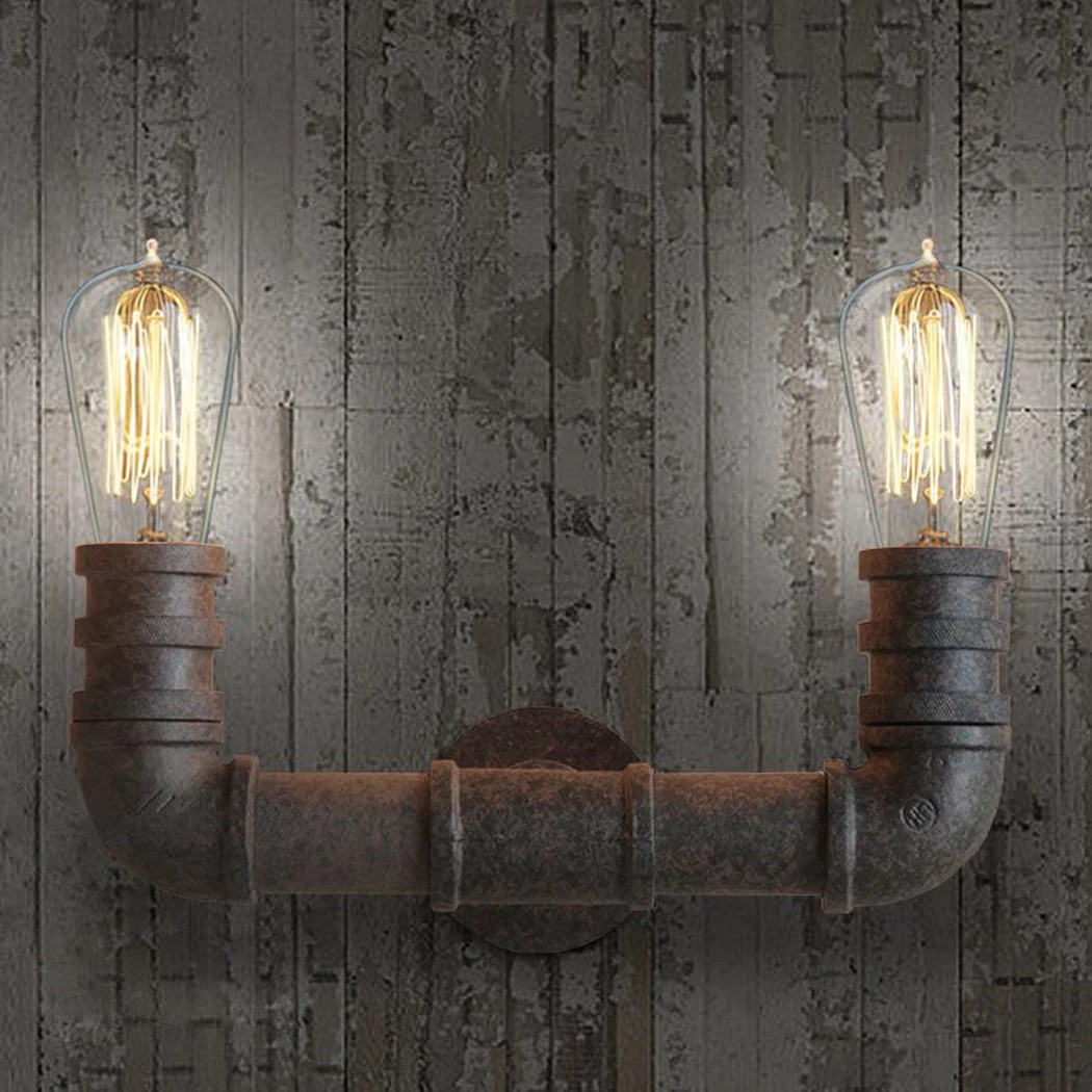 Duo Water Pipe Industrial Wall Light Sconce - Image 2