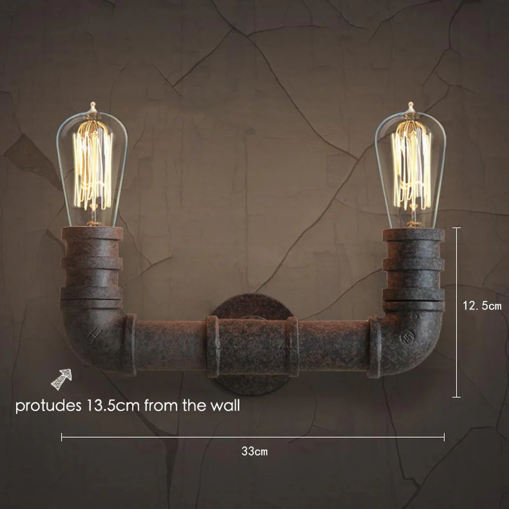 Duo Water Pipe Industrial Wall Light Sconce - Image 4
