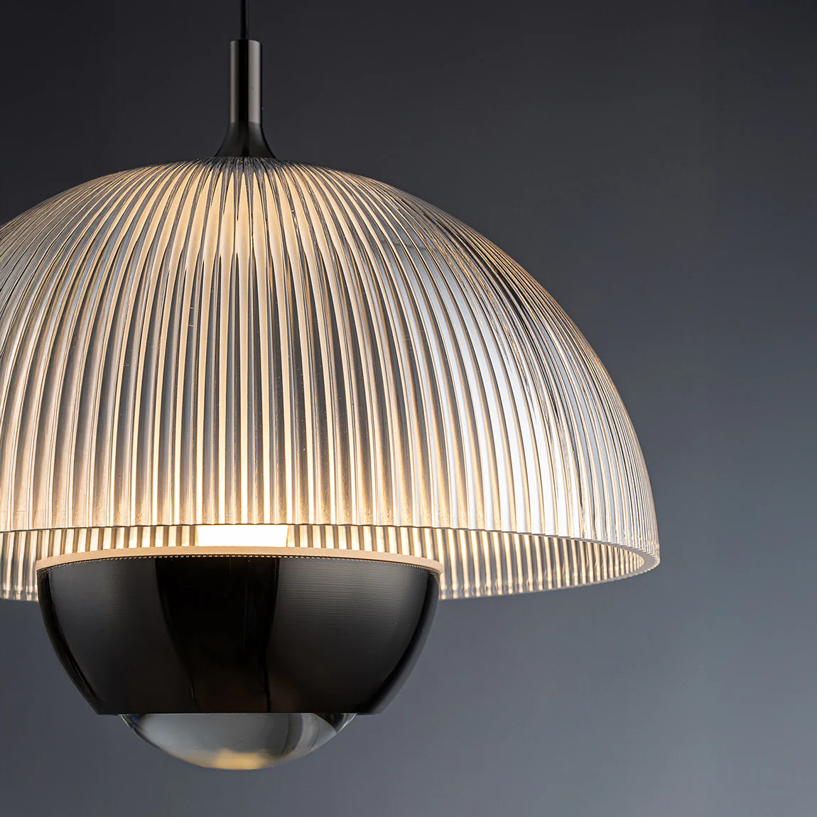 Eclipse Modern Ribbed Glass Pendant Light