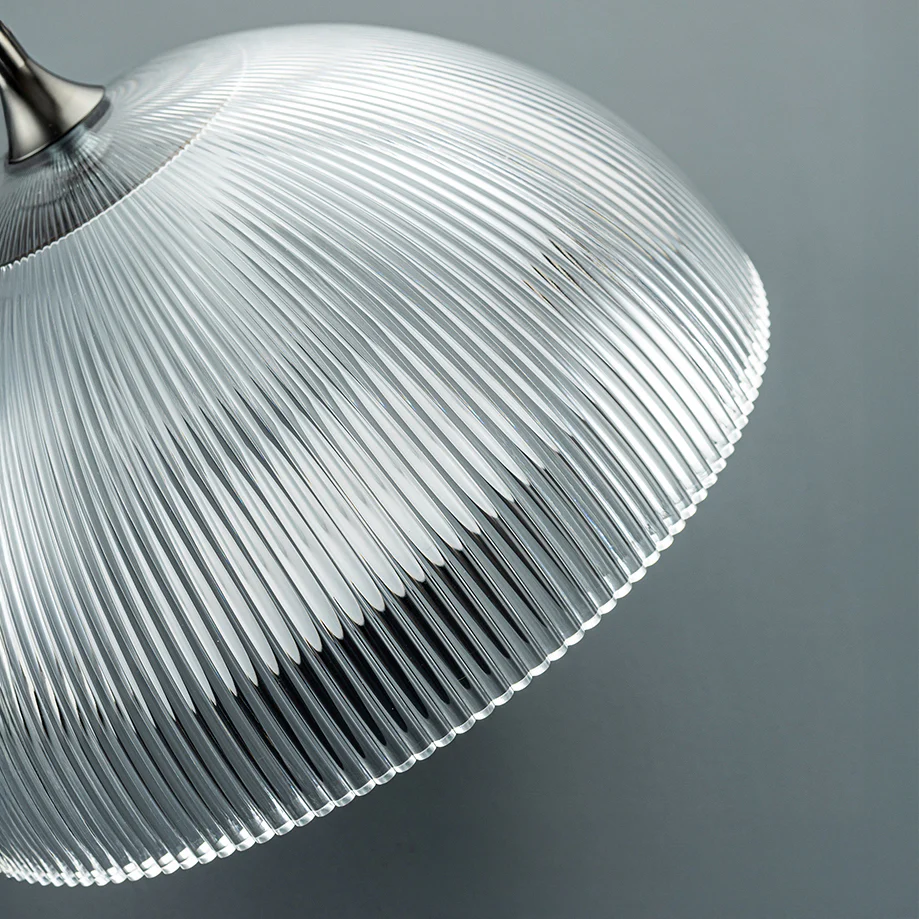 Eclipse Modern Ribbed Glass Pendant Light - Image 3
