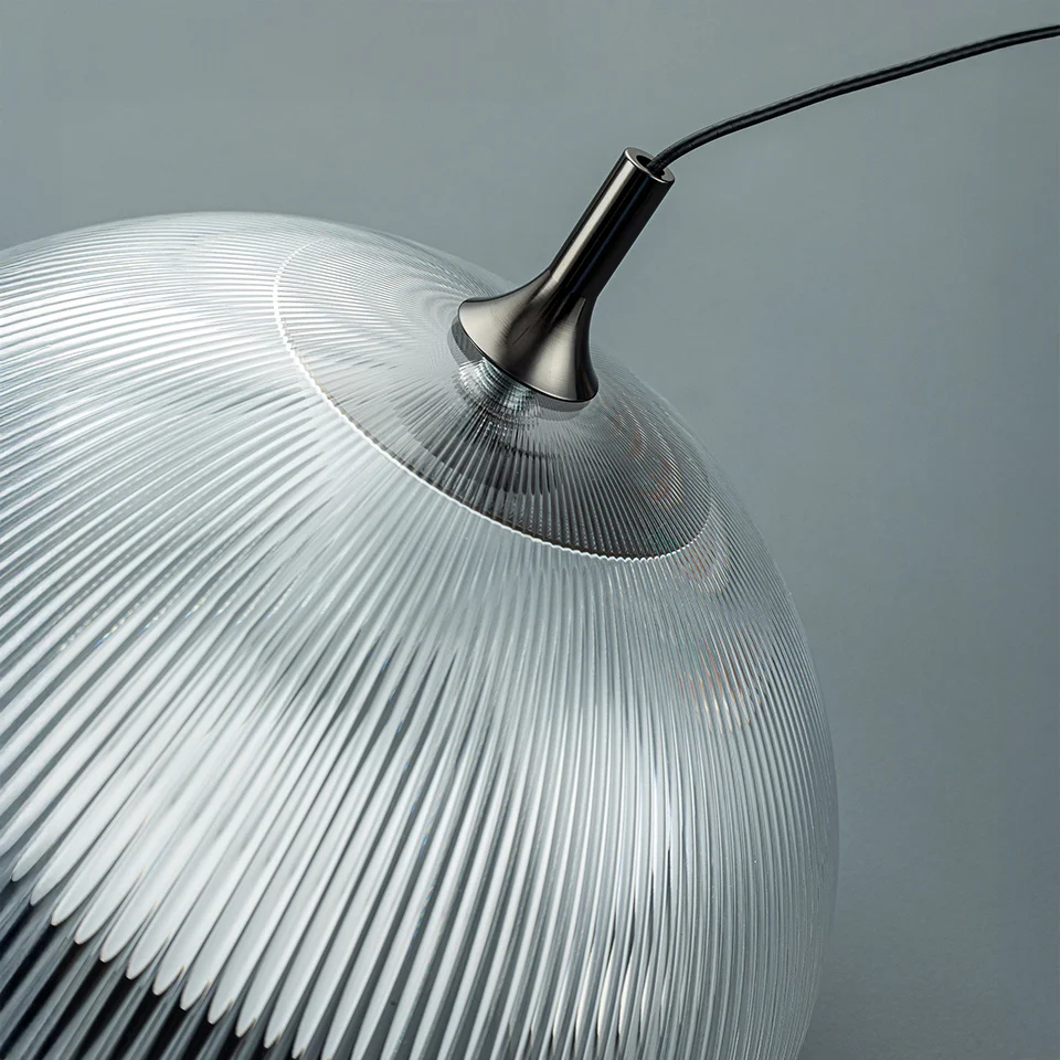 Eclipse Modern Ribbed Glass Pendant Light - Image 5