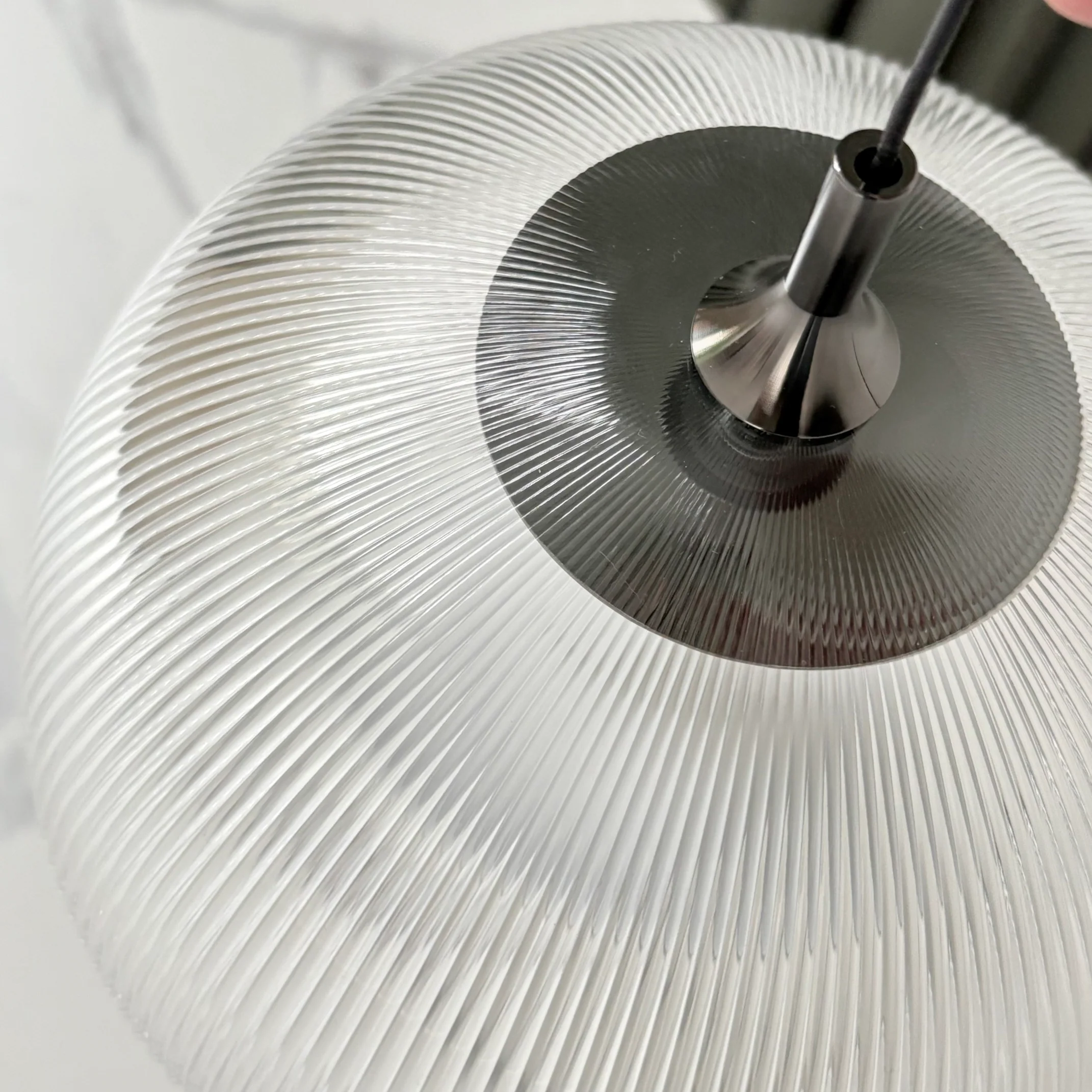 Eclipse Modern Ribbed Glass Pendant Light - Image 6