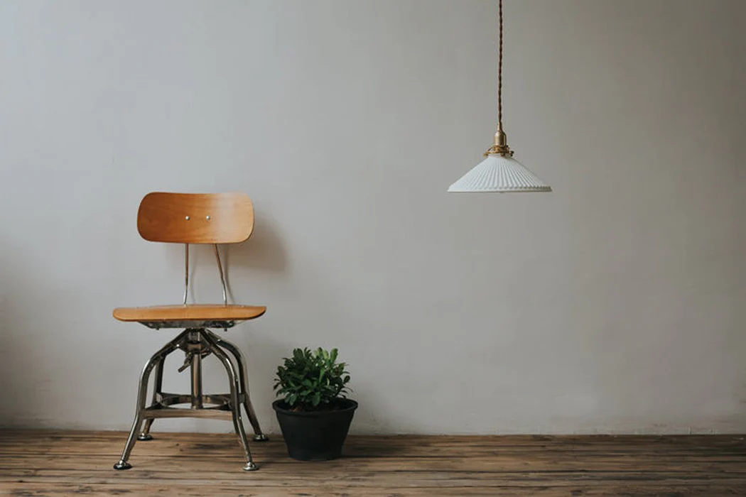 Eden Fluted White Shade With Brass Fitting midcentury Pendant Light - Image 11