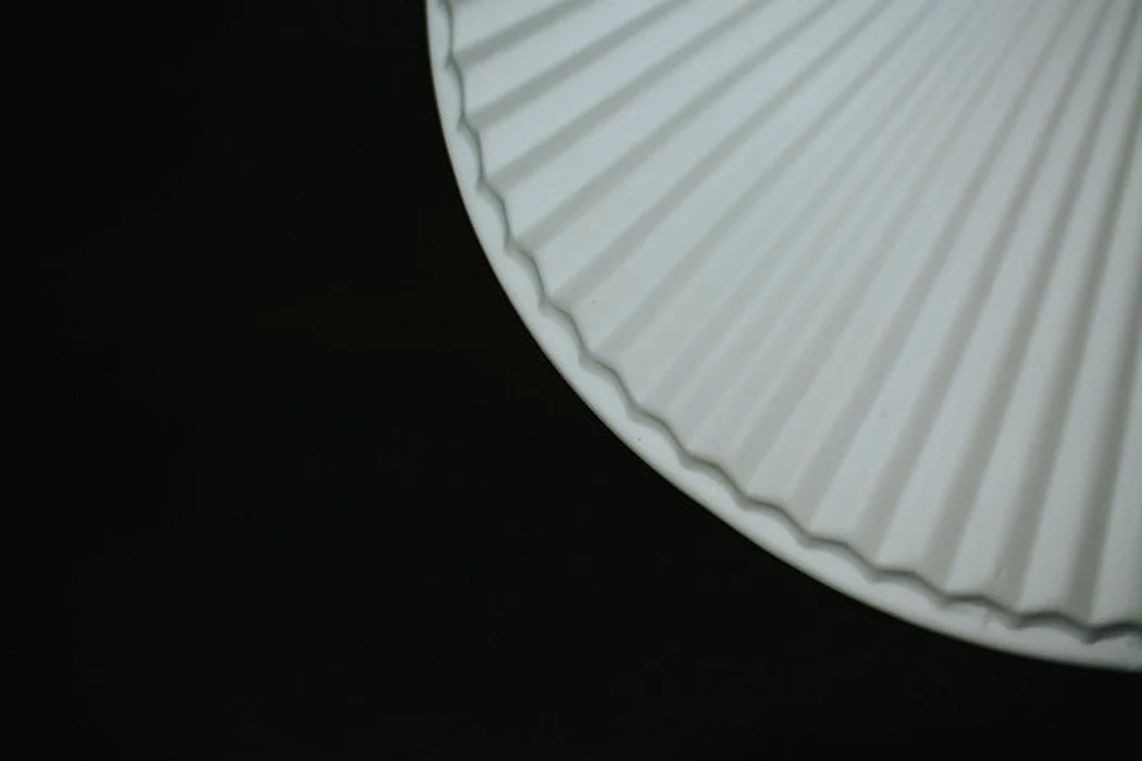 Eden Fluted White Shade With Brass Fitting midcentury Pendant Light - Image 5