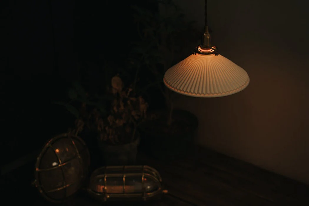 Eden Fluted White Shade With Brass Fitting midcentury Pendant Light - Image 8