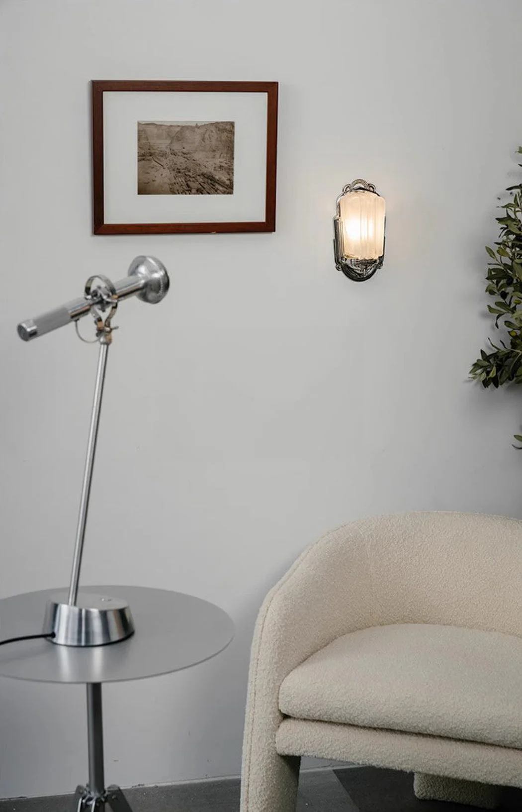 Edgar Chrome Art Deco Retro Wall Light - Image 3