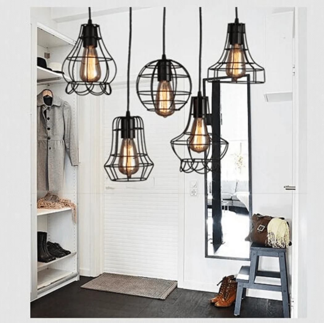 Rustic Wire Cage Industrial Pendant Light - Image 4