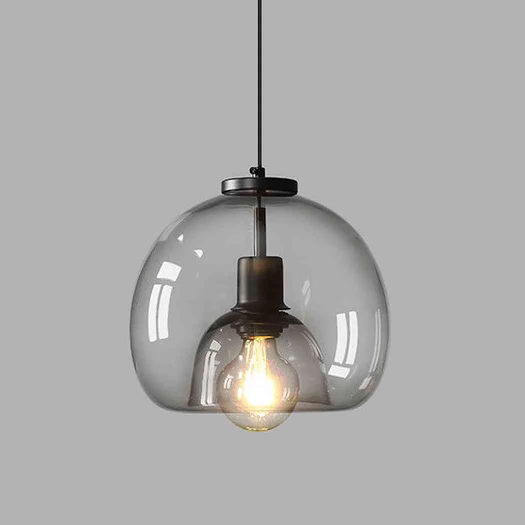 Enzo minimalist curve tinted glass shade pendant light