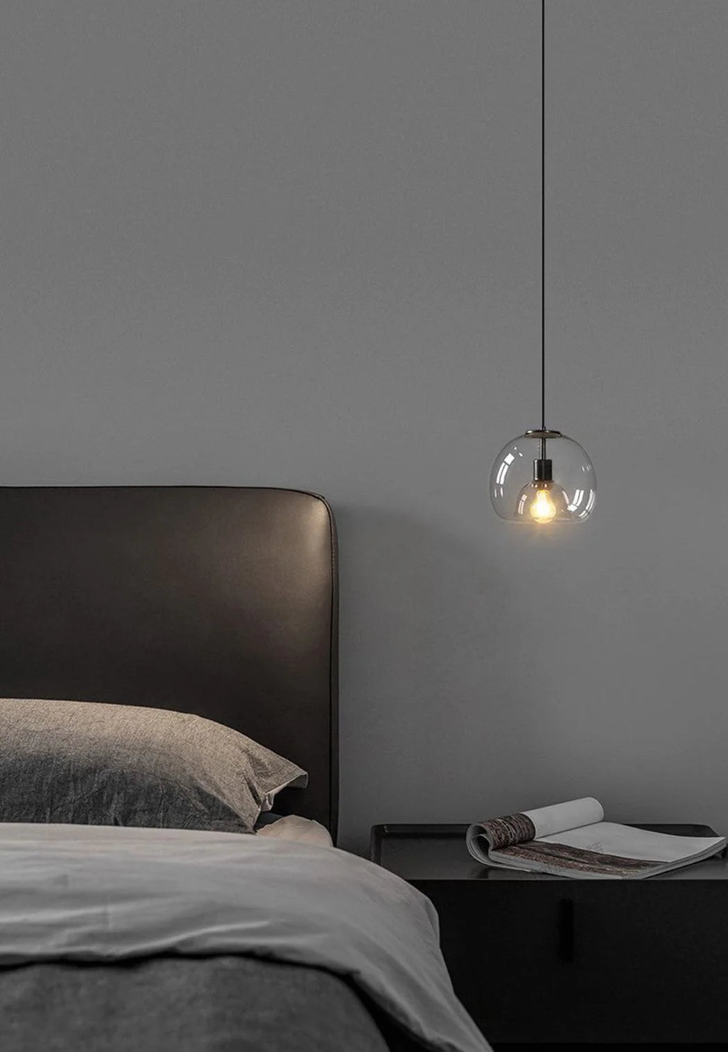 Enzo minimalist curve tinted glass shade pendant light - Image 13