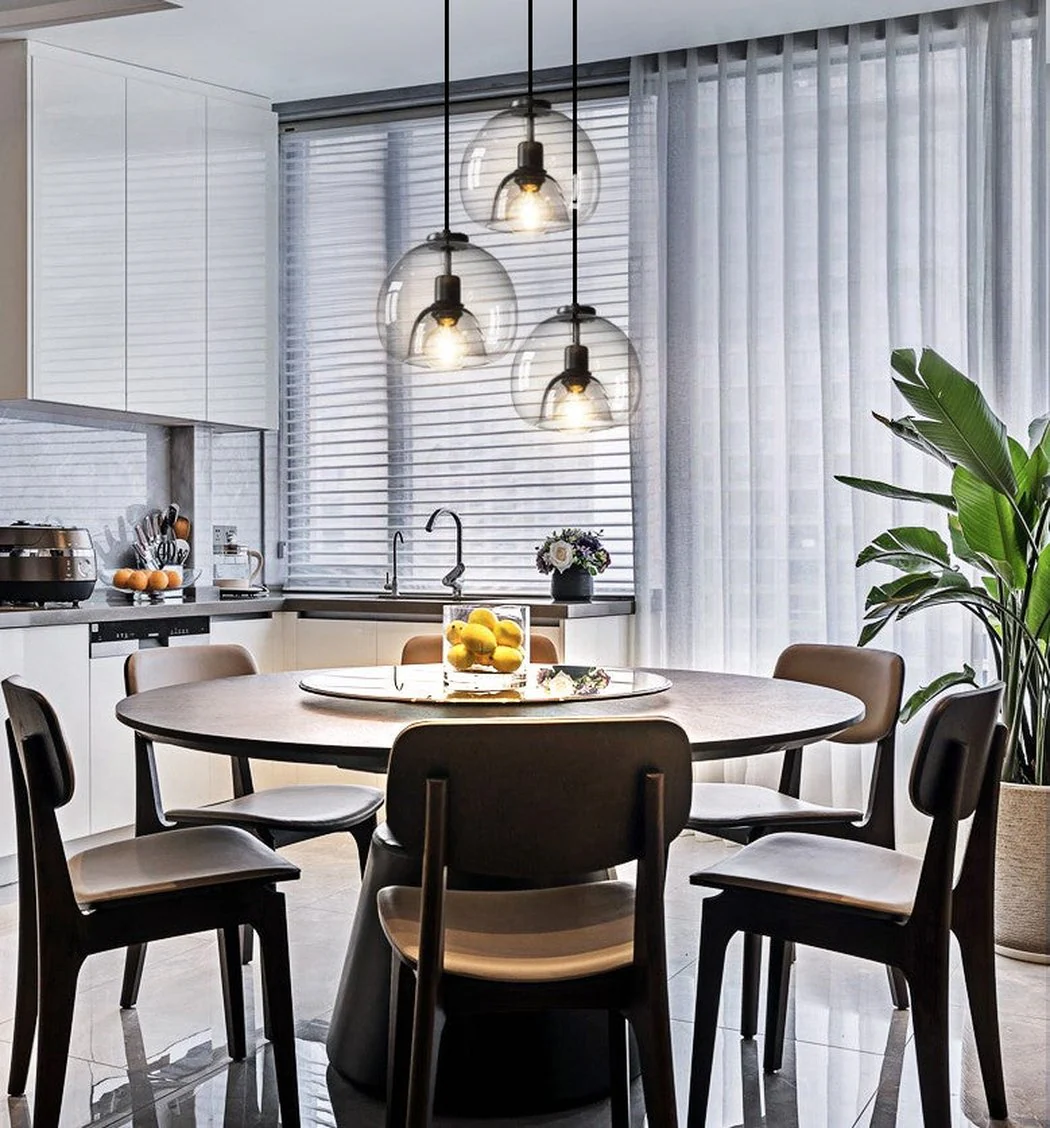 Enzo minimalist curve tinted glass shade pendant light - Image 15
