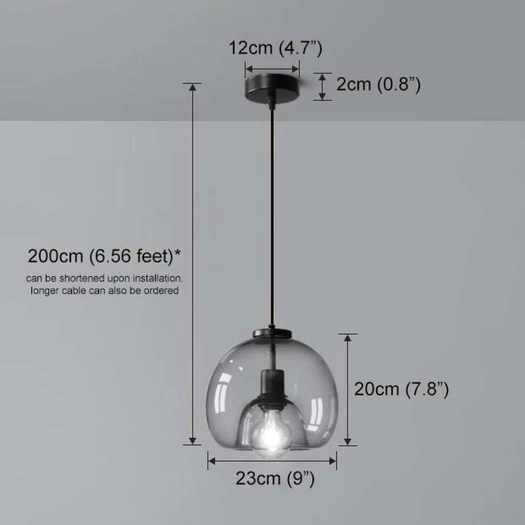 Enzo minimalist curve tinted glass shade pendant light - Image 16