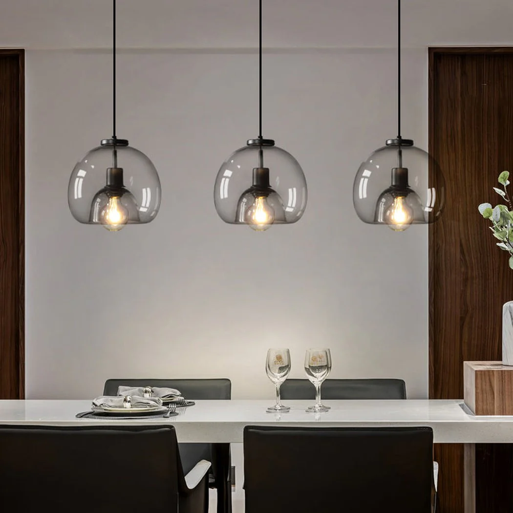 Enzo minimalist curve tinted glass shade pendant light - Image 2