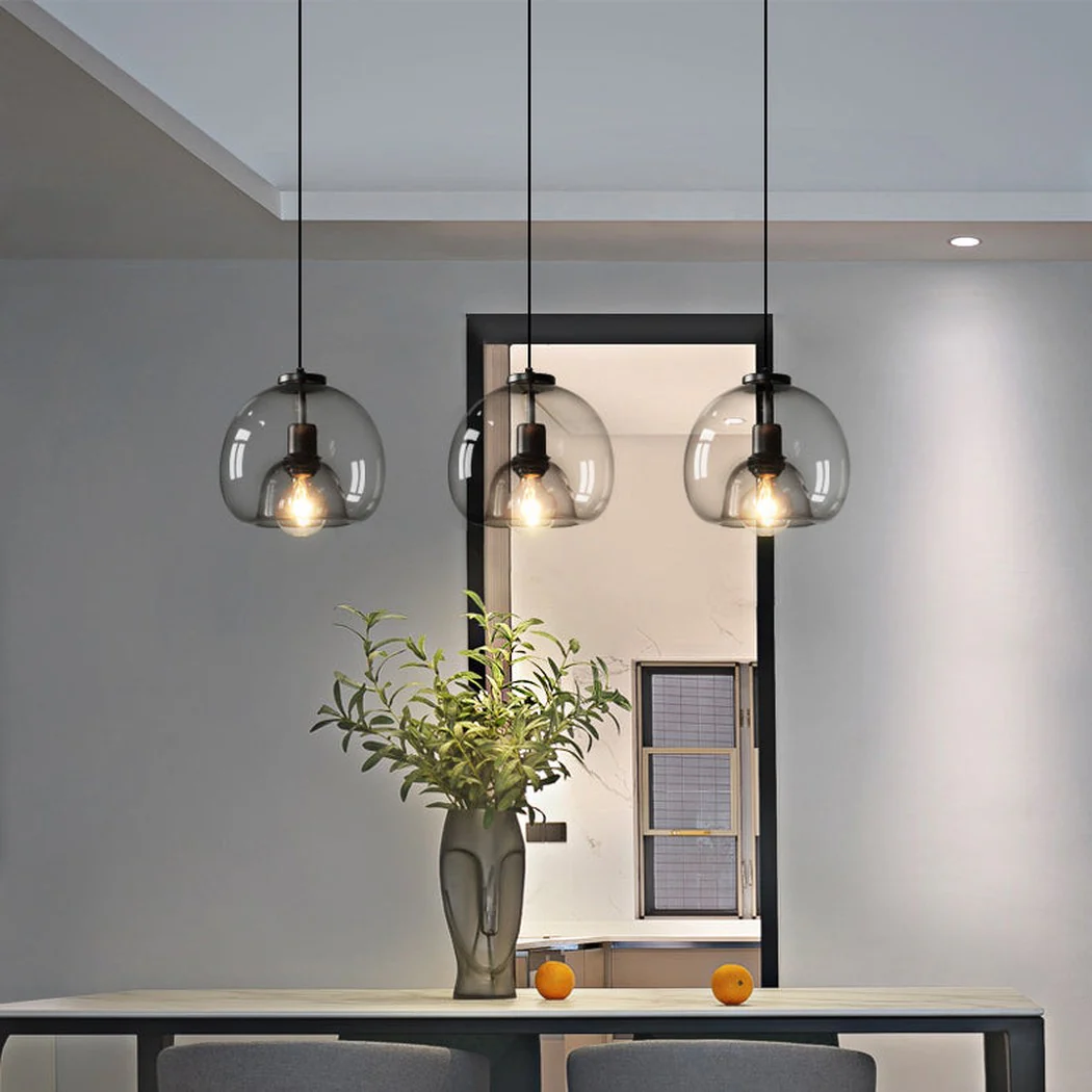 Enzo minimalist curve tinted glass shade pendant light - Image 4
