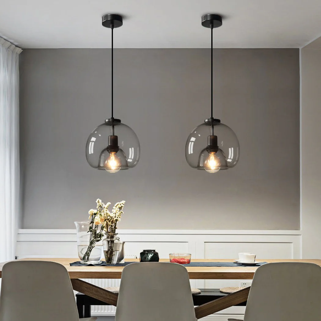 Enzo minimalist curve tinted glass shade pendant light - Image 5