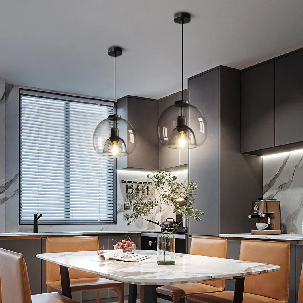 Enzo minimalist curve tinted glass shade pendant light - Image 6