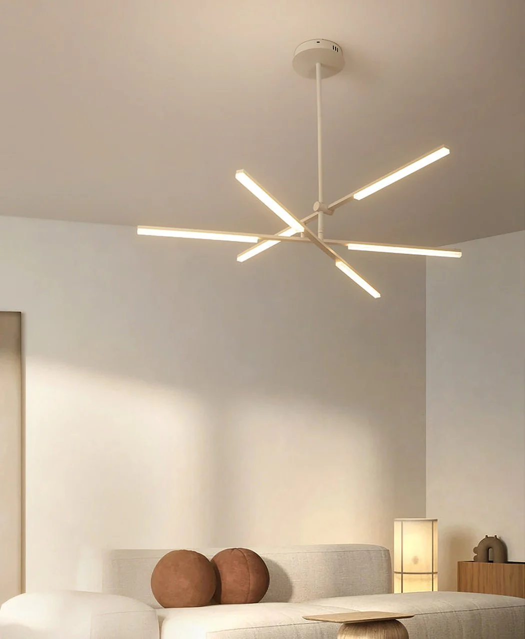 Faro minimalist all white pendant light chandelier - Image 8