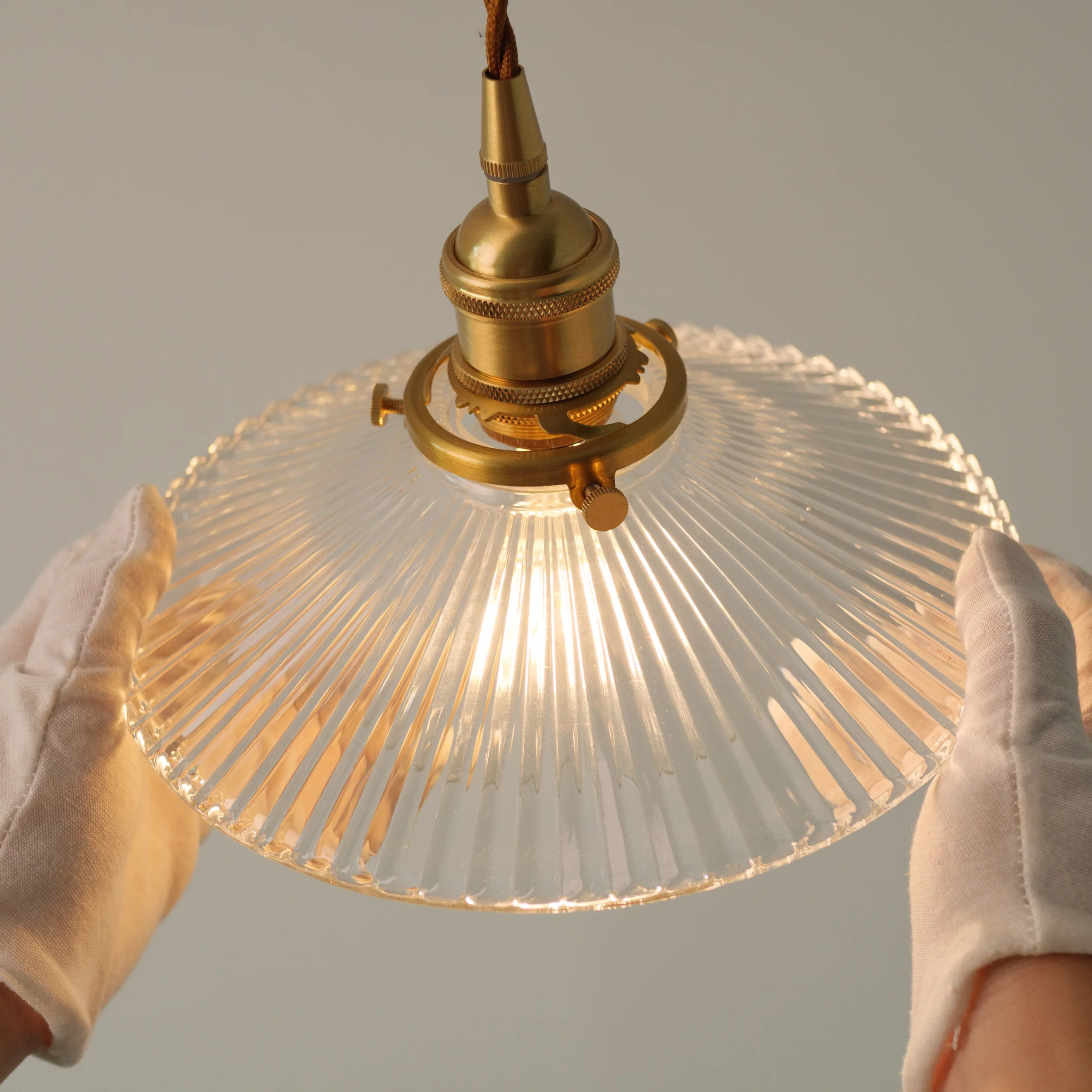 Finch Ribbed Glass Pendant Light - Image 3