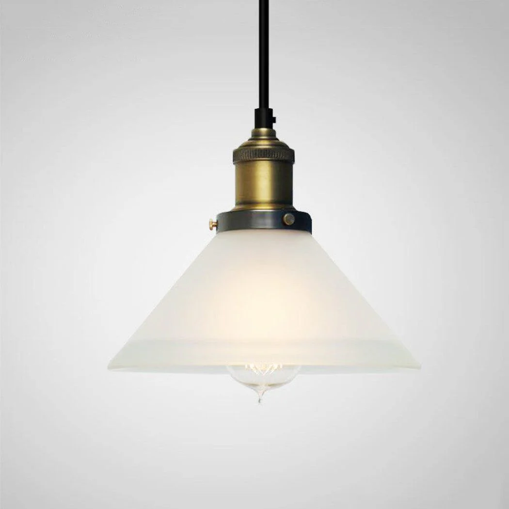 Fluted Glass Shade Brass Fitting Industrial Pendant Light - Image 2