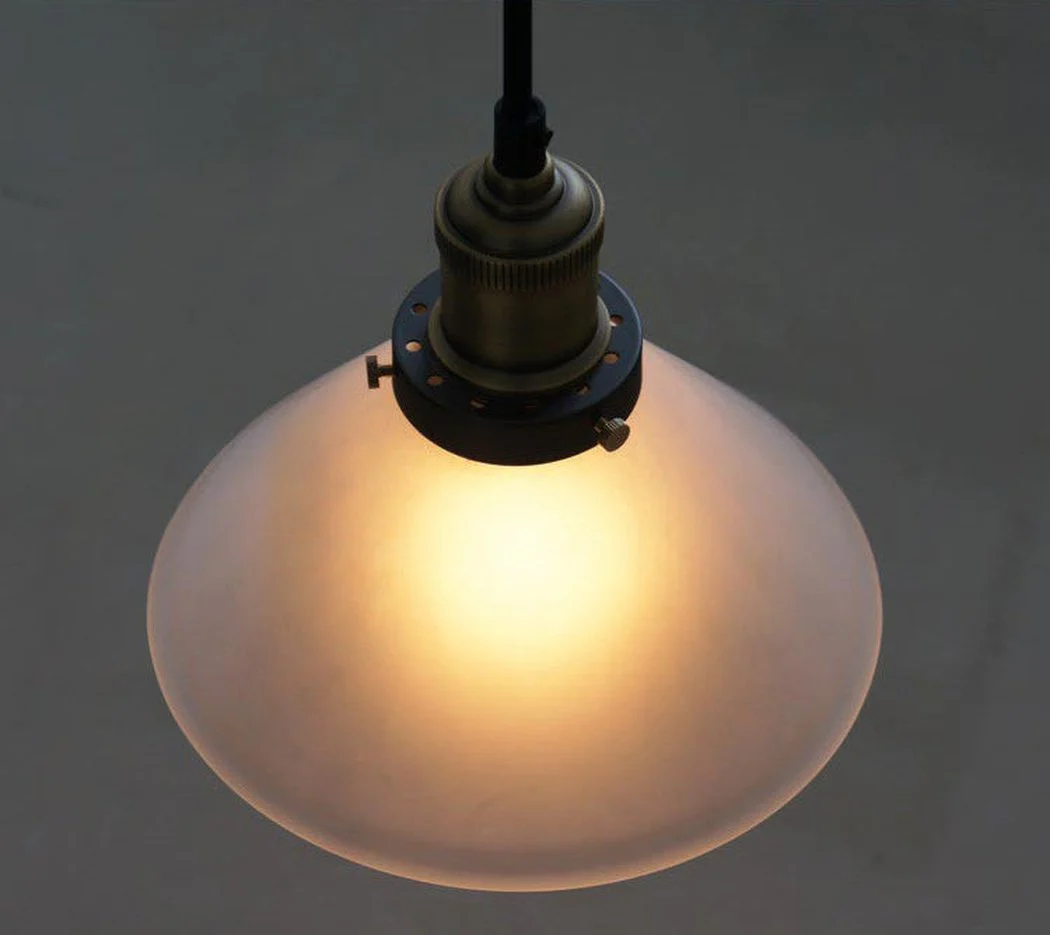 Fluted Glass Shade Brass Fitting Industrial Pendant Light - Image 26