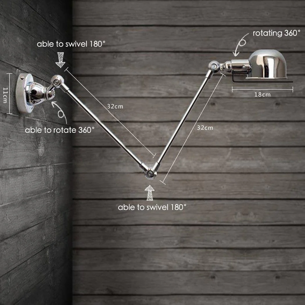 Fotis Long Arm Industrial Wall Light - Image 8