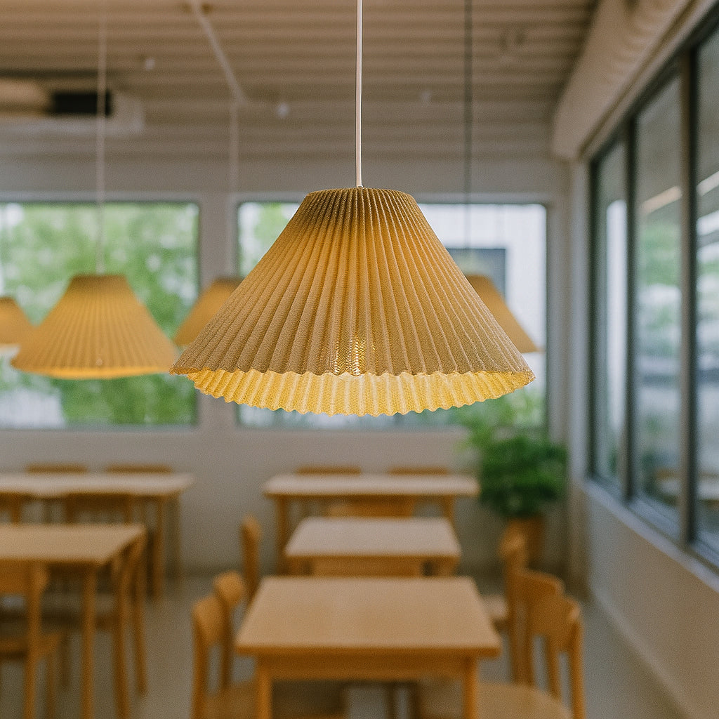 Genoise layered fabric wabi sabi minimalist japandi pendant light - Image 11