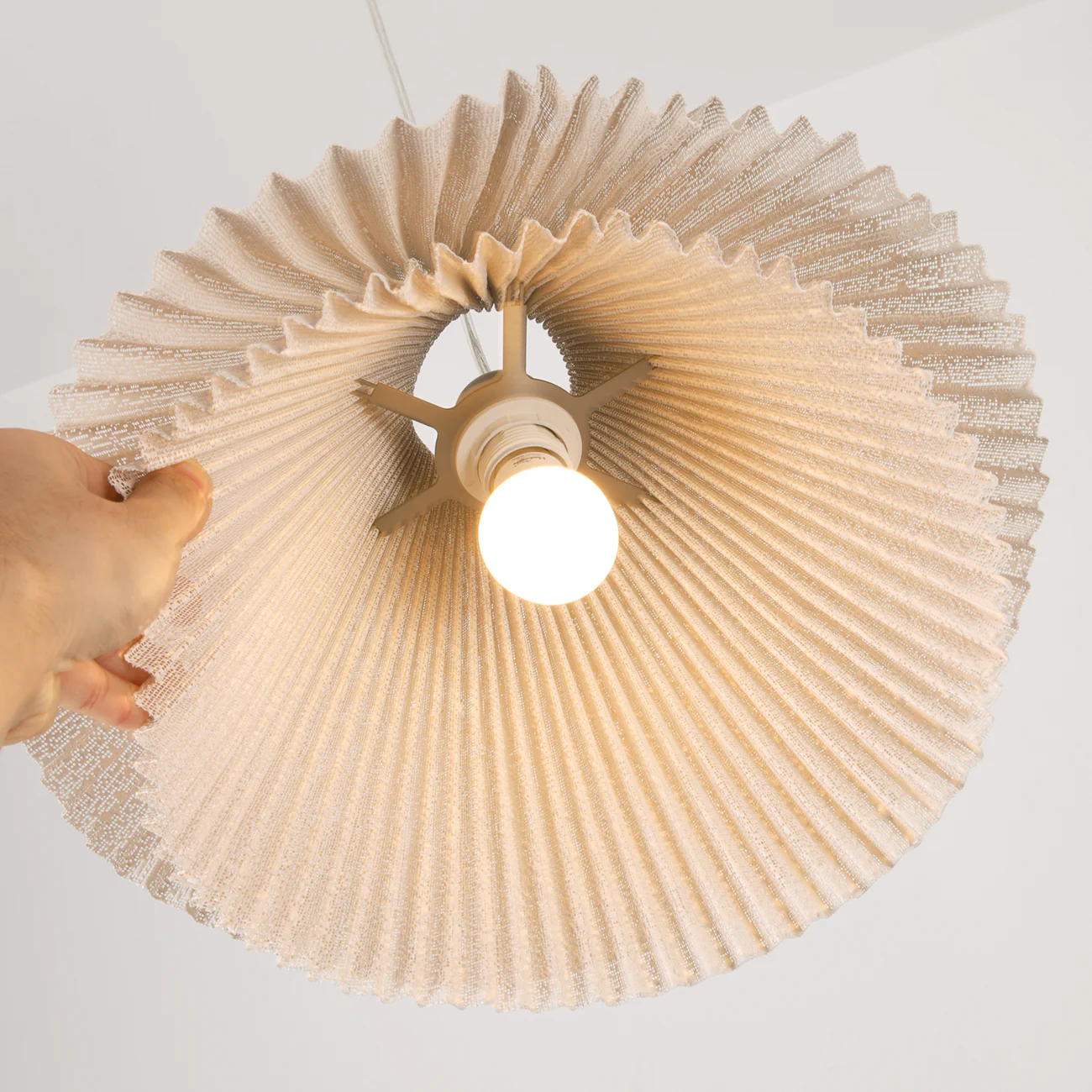 Genoise layered fabric wabi sabi minimalist japandi pendant light - Image 12