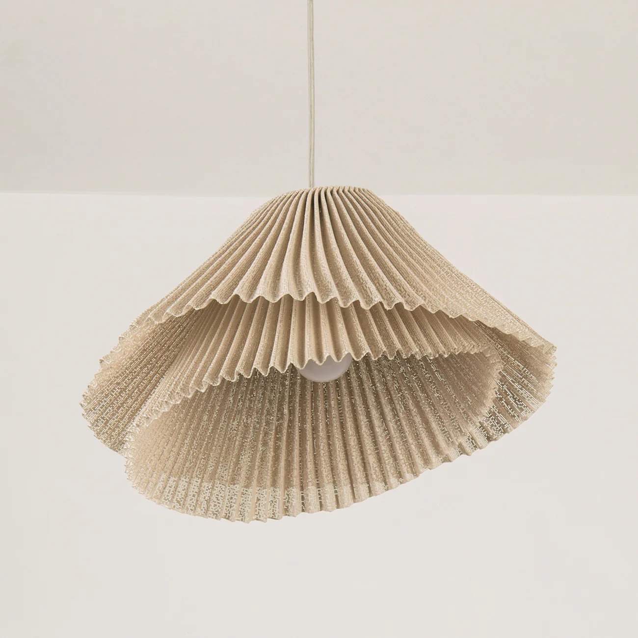 Genoise layered fabric wabi sabi minimalist japandi pendant light - Image 16