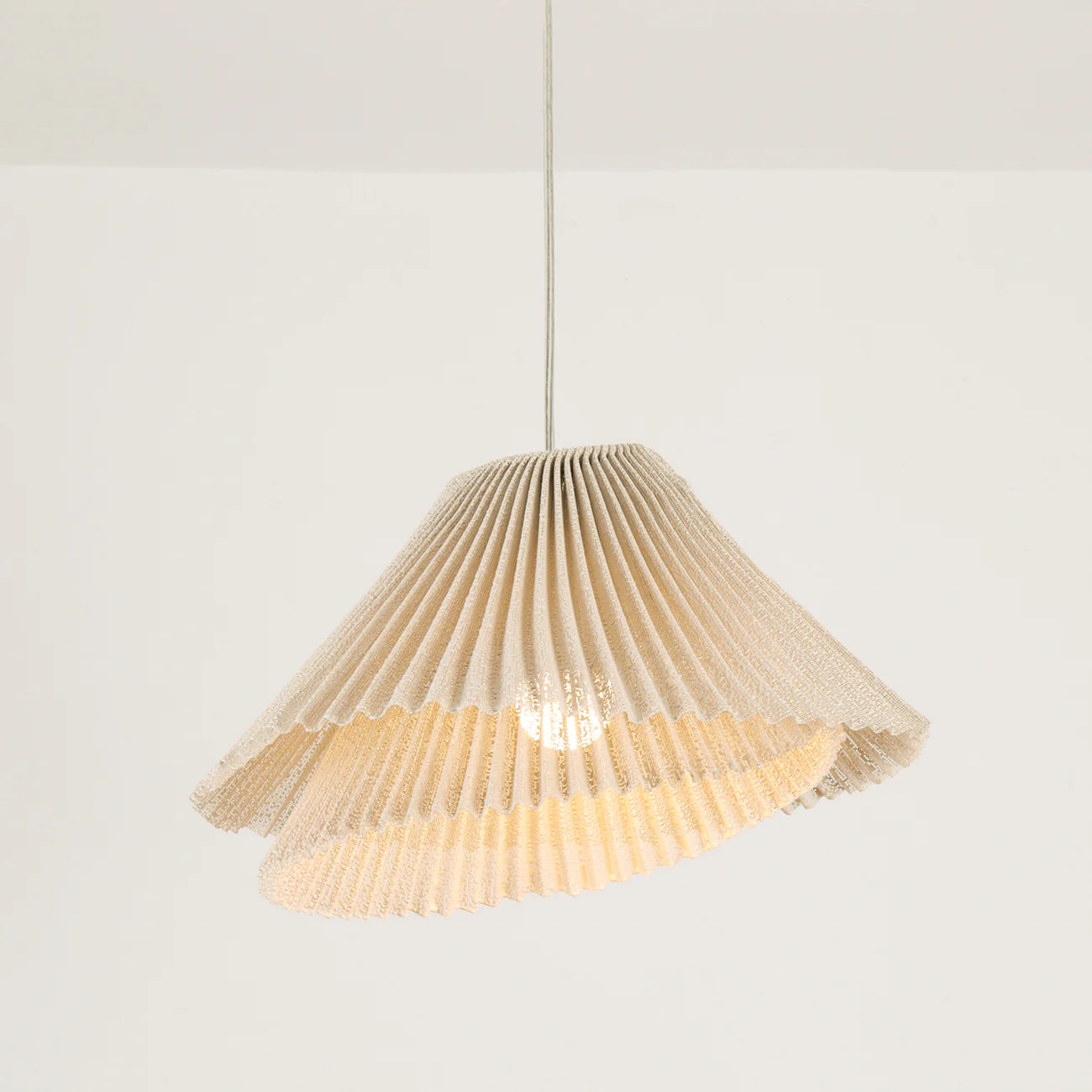 Genoise layered fabric wabi sabi minimalist japandi pendant light - Image 2