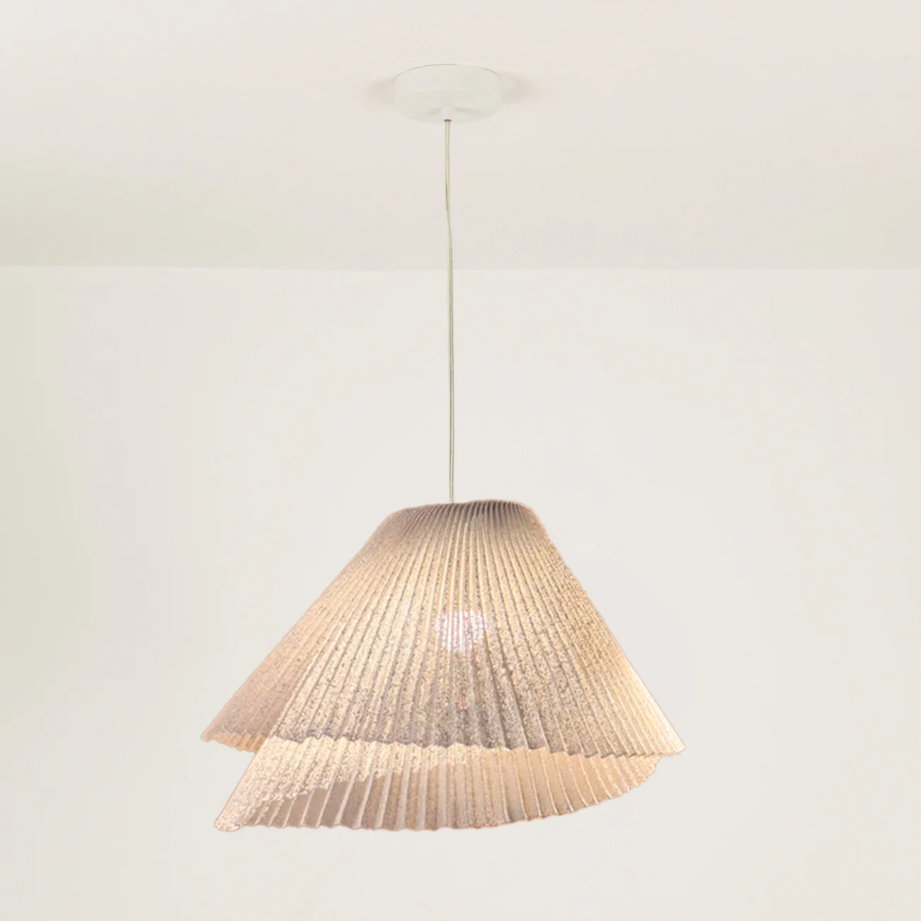 Genoise layered fabric wabi sabi minimalist japandi pendant light - Image 21