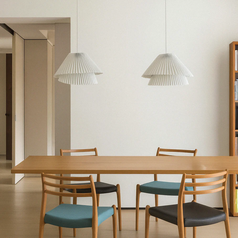 Genoise layered fabric wabi sabi minimalist japandi pendant light - Image 6