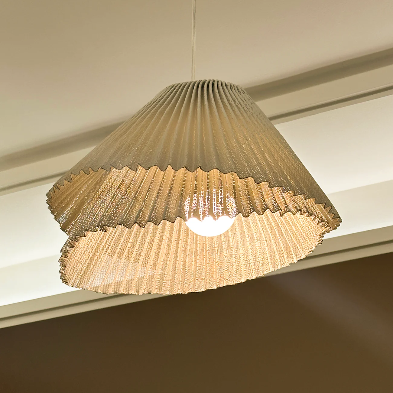 Genoise layered fabric wabi sabi minimalist japandi pendant light - Image 8