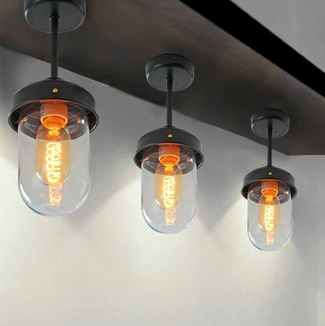 Glass Dome Art Deco Style Ceiling Light. - Image 3
