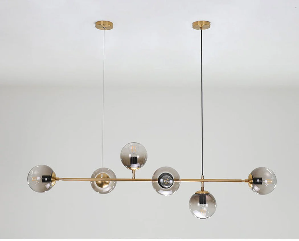 Olive Tree 6 Head Branch Tinted Glass Kitchen Island Pendant Light - Image 4