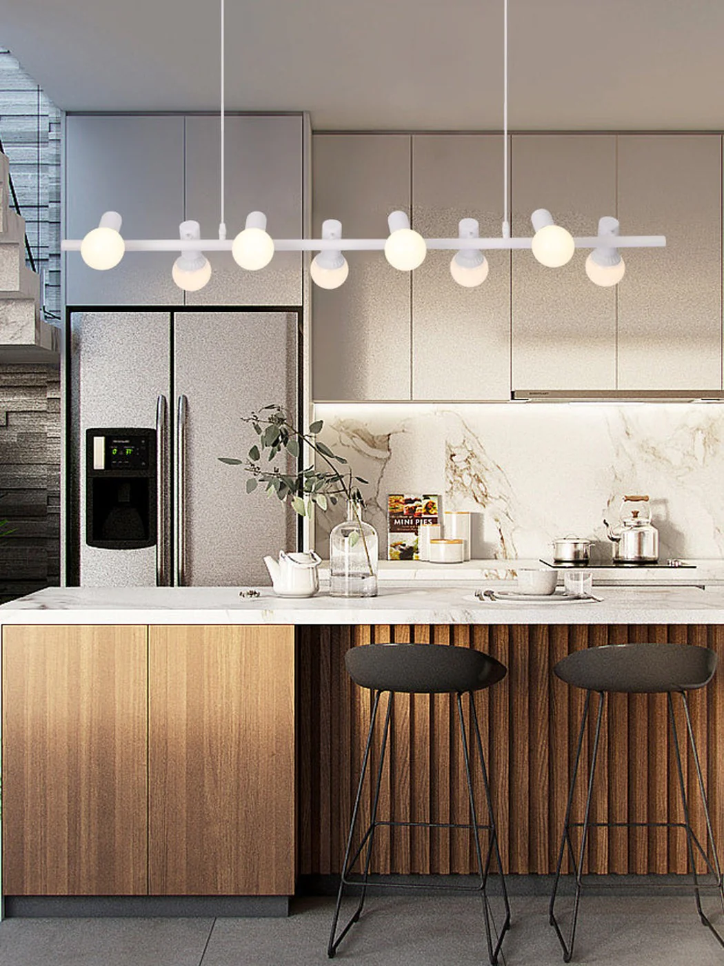Hanging Doves Kitchen Island Pendant Light - In White - Image 4